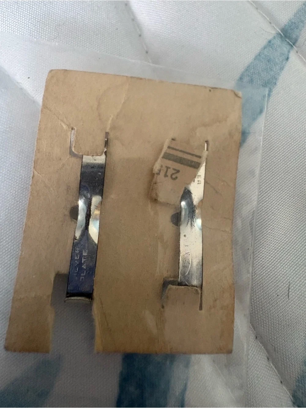 Lingerie clip vintage silver plate